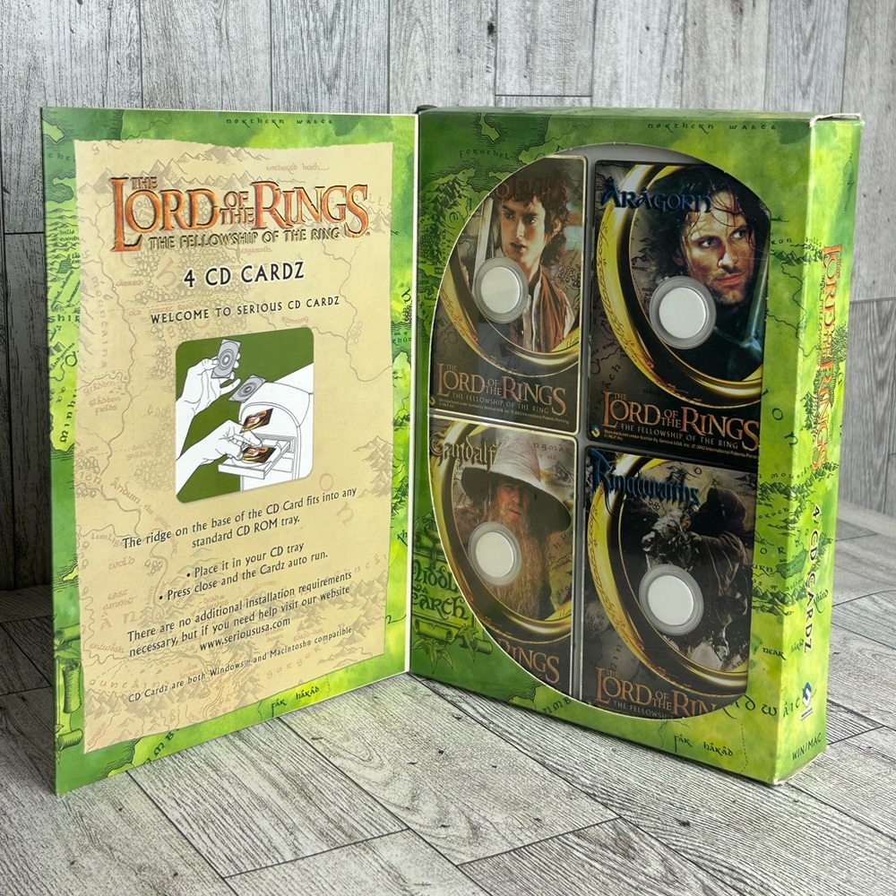 Lord Of The Rings Fellowship Of The Ring 2002 4 Square CD Cardz Set Mint New